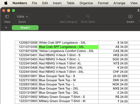 Bulk QR Codes data