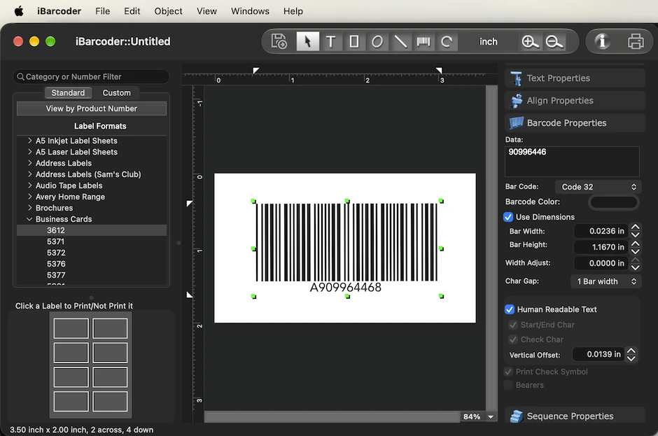  Code 32 barcodes for saving as EPS files