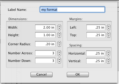 Barcode producer custom label format