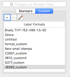 iBarcoder custom label list