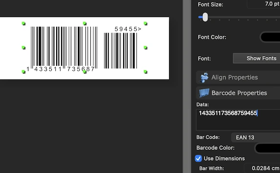 how to generate an EAN-13 with price add on