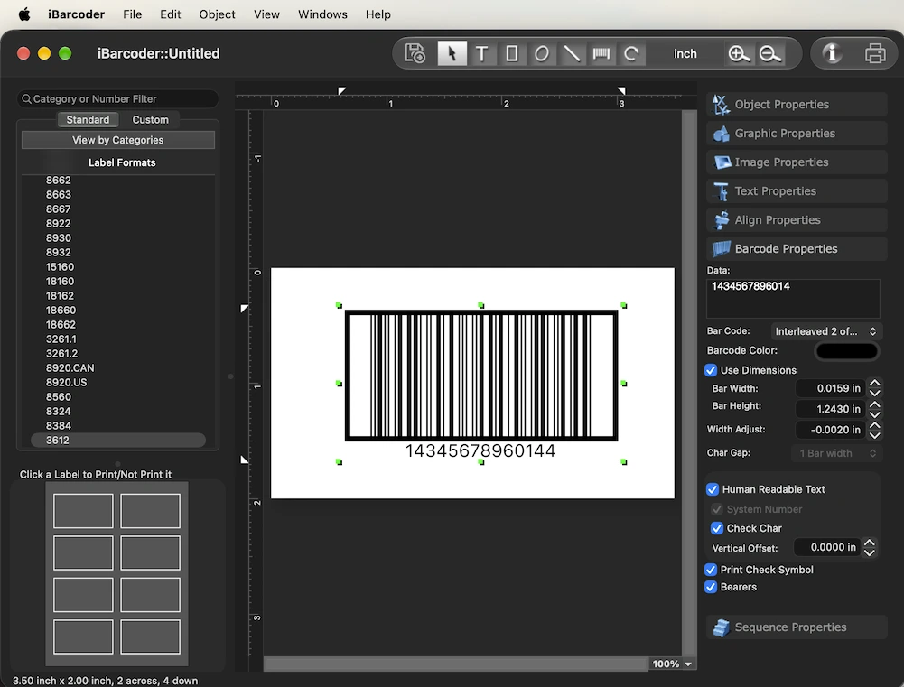 Interleaved 2 of 5 barcode