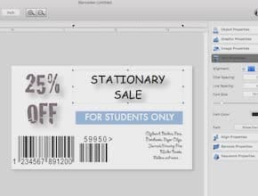 Object properties description in barcode software for mac