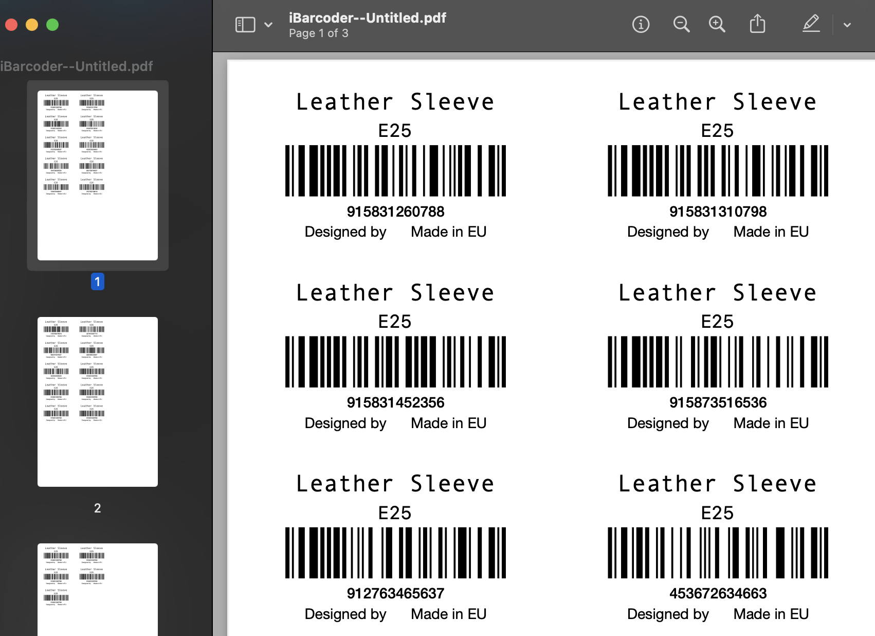 How to print sequential barcodes from barcode producer?