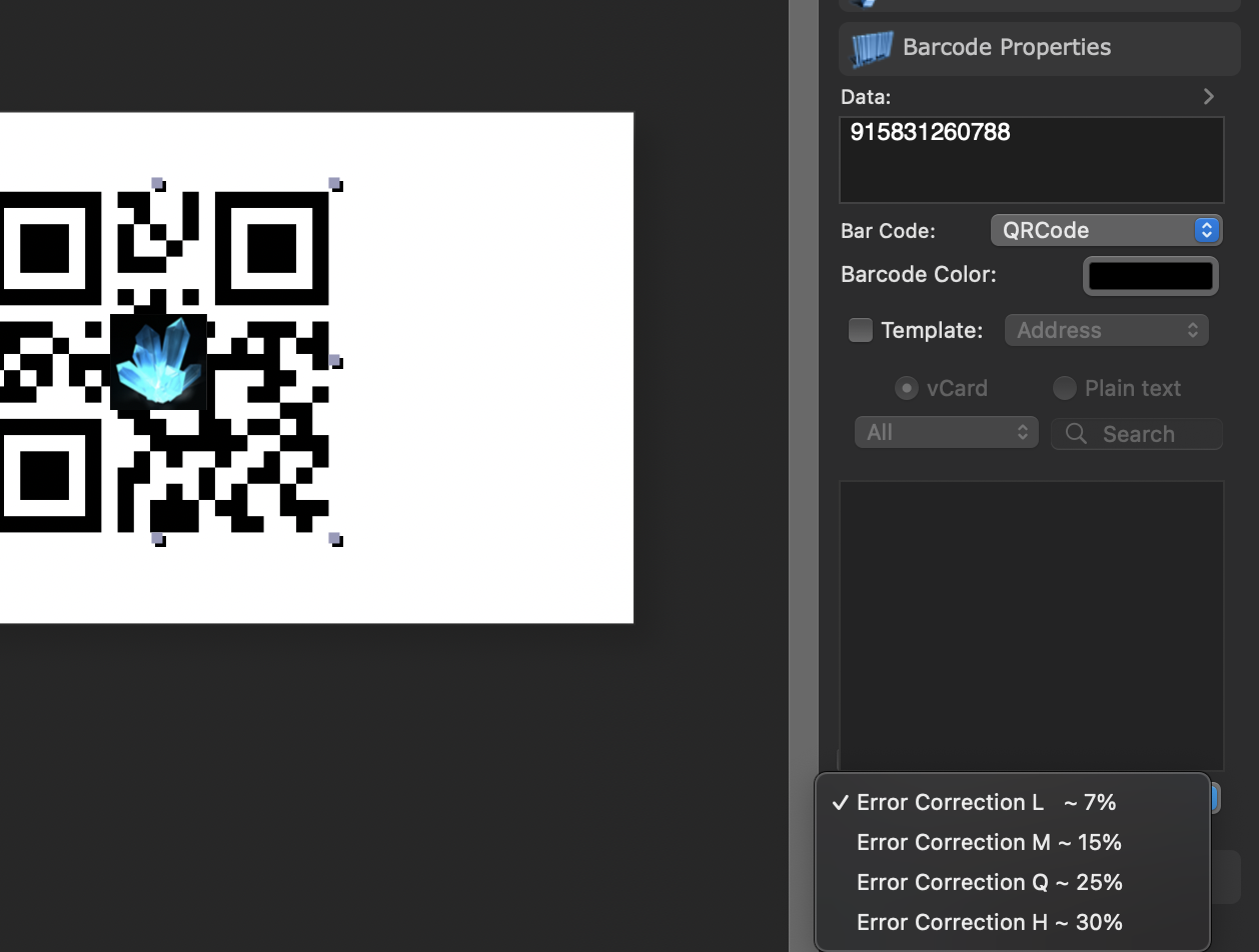 QRCode with logo error correction