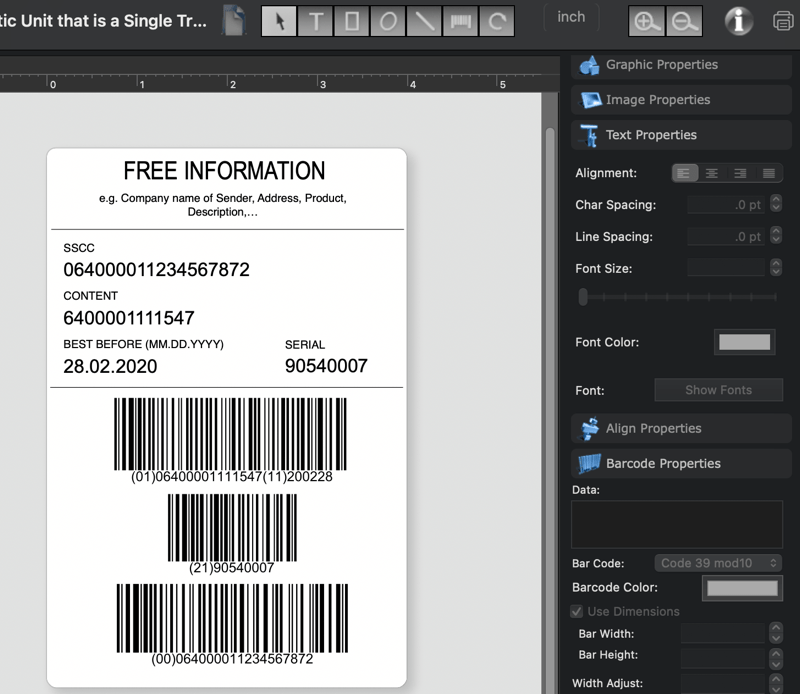 barcode software and label maker software for MacOS X