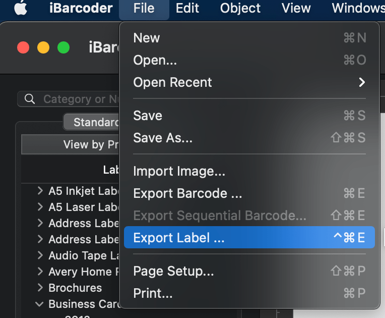 barcode software and label maker software for MacOS X
